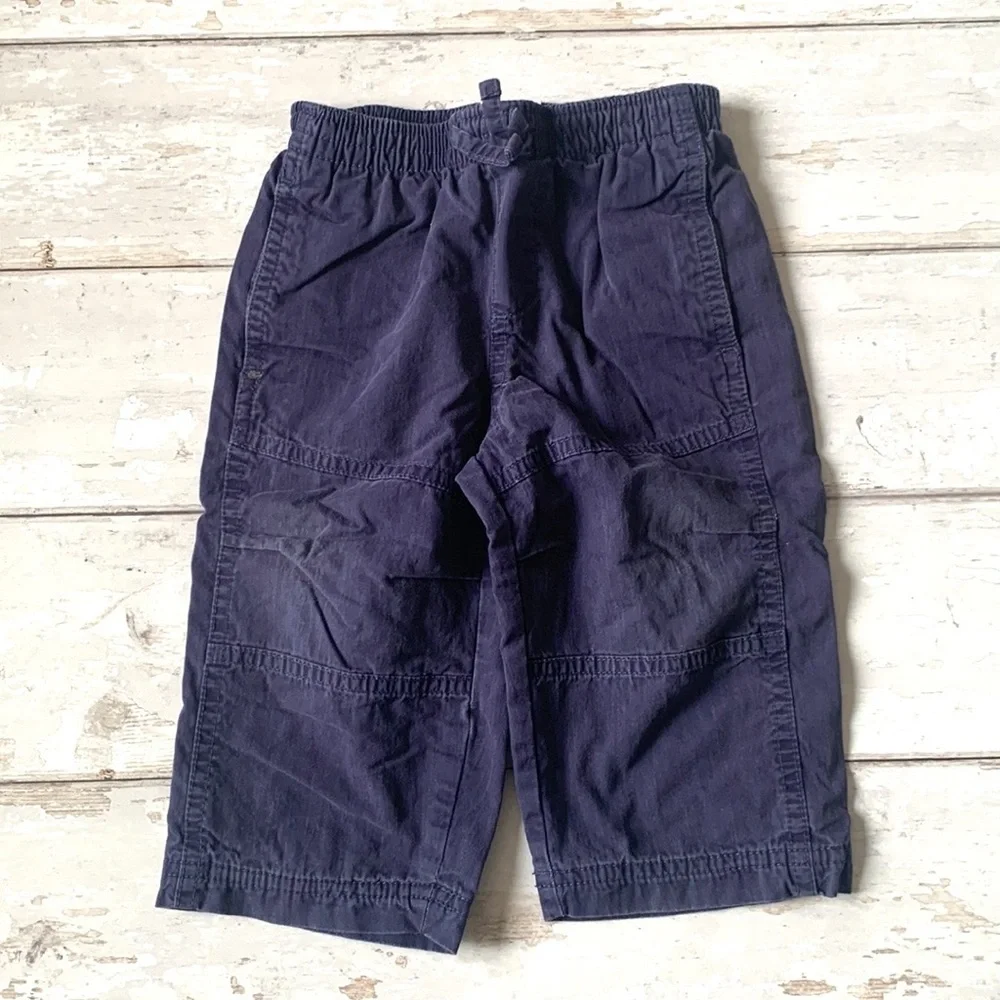 Carters 12m Boys Outfit Navy Blue Pants Dirt Magnet Yellow Onesie Baby Kids